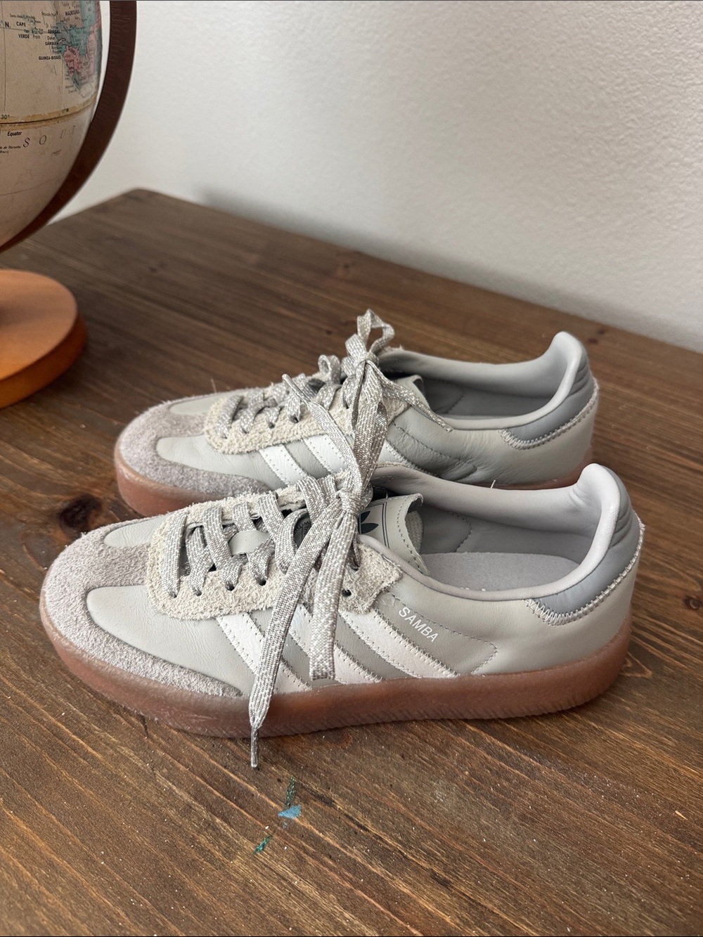 Adidas Samba OG Women’s 7 Gray Cream Gum Sneakers New No Box
